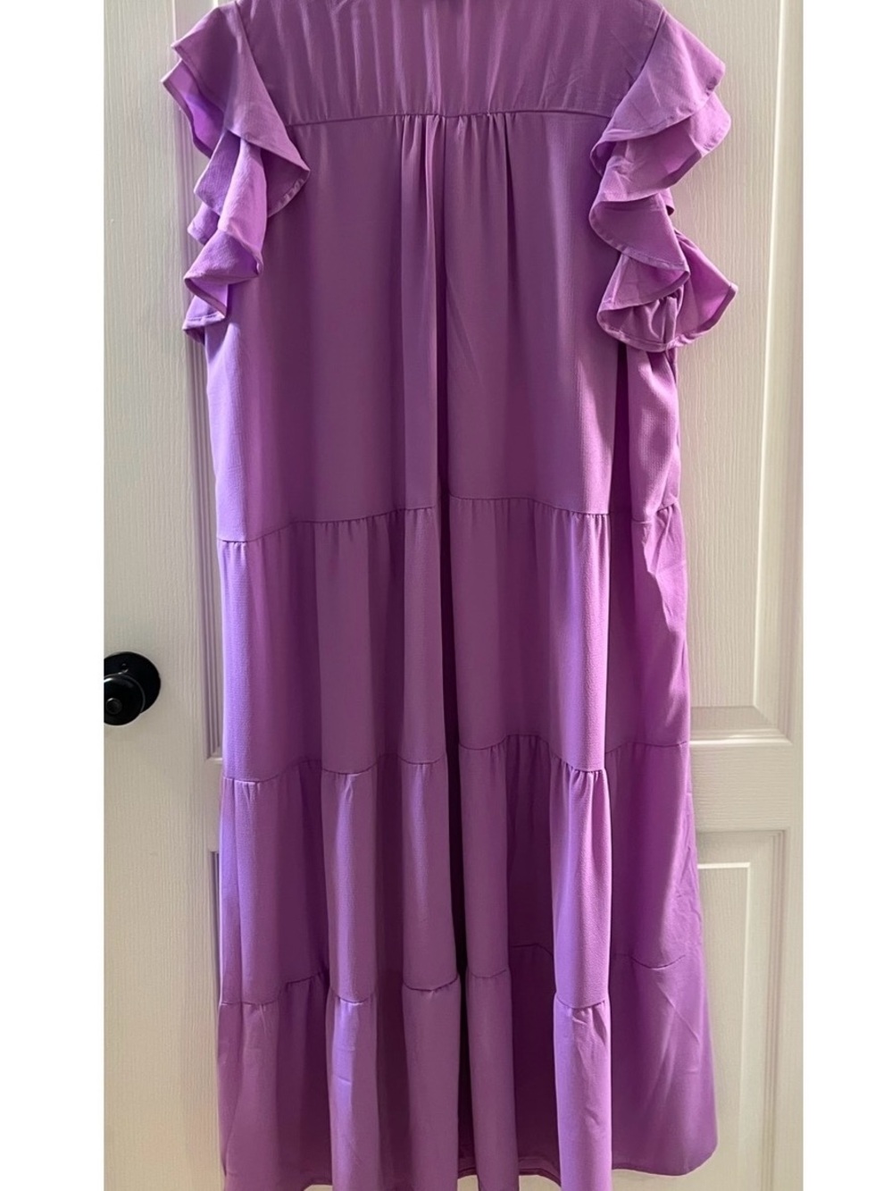 Umgee Lavender Tiered Ruffle Sleeve Maxi Dress - Picture 4 of 4